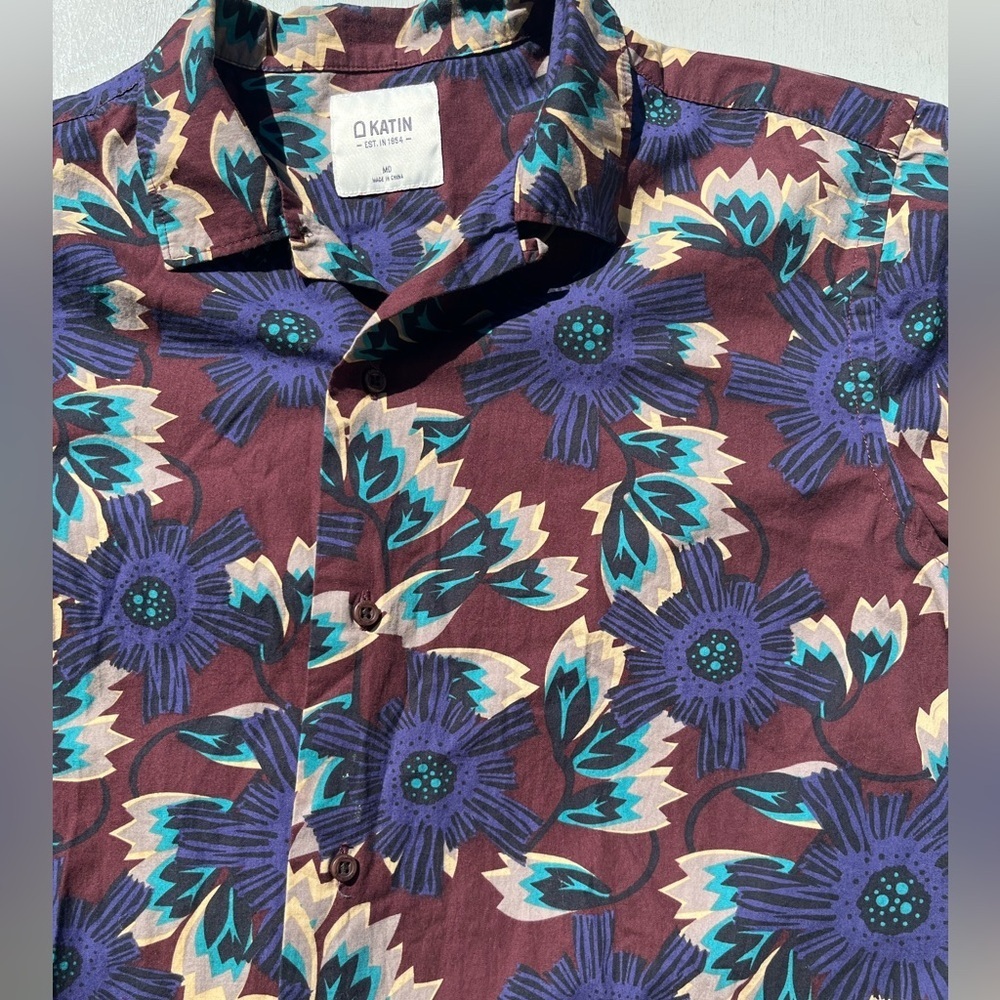 Men's Katin Shirt Multicolor Hawaiian M Huckberry Surf Beach Casual City Tiki